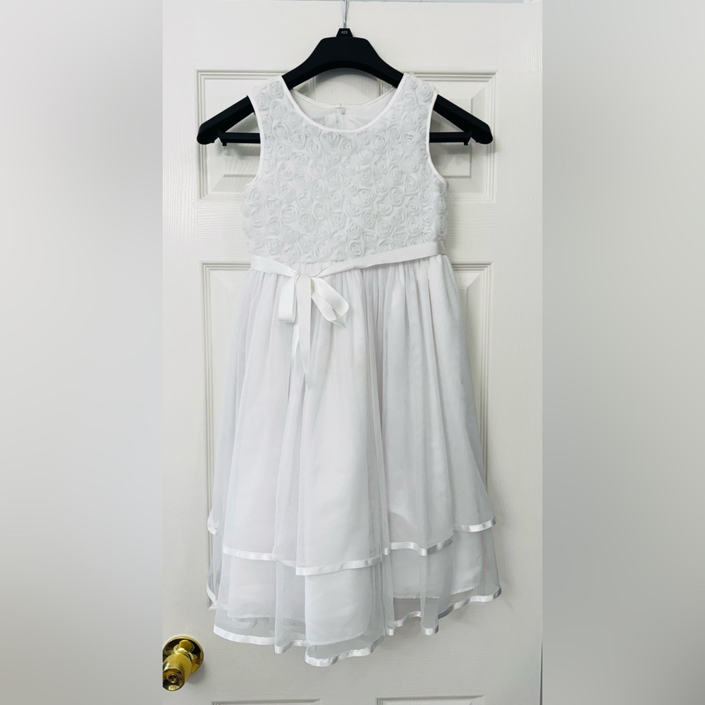 Special Occasions by Saugus Shoe White Sundress Sleeveless Spaghetti Strap